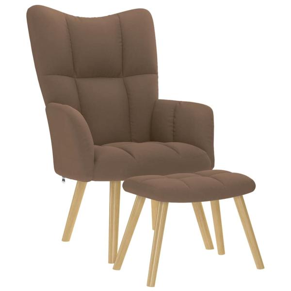 ARDEBO.de - Relaxsessel mit Hocker Braun Stoff