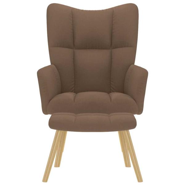 Relaxsessel mit Hocker Braun Stoff
