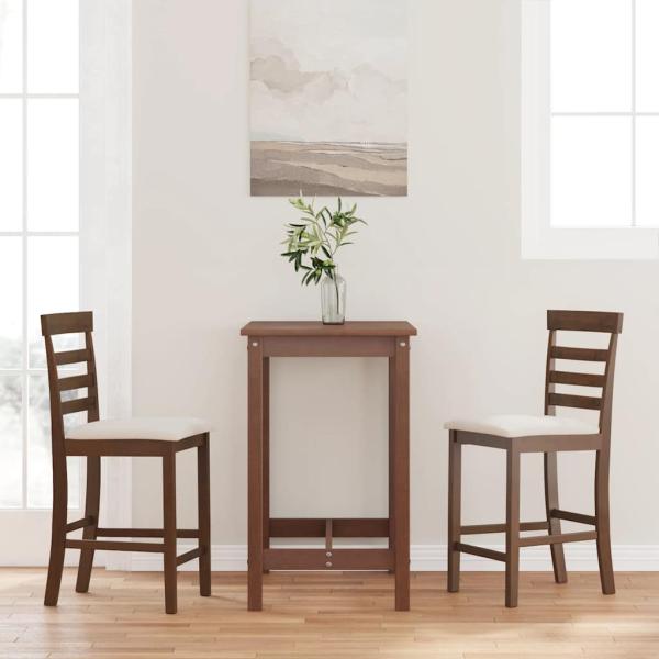 ARDEBO.de - Barhocker mit Kissen 2 Stk. Braun Massivholz Gummibaum