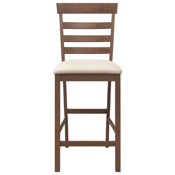 Barhocker mit Kissen 2 Stk. Braun Massivholz Gummibaum