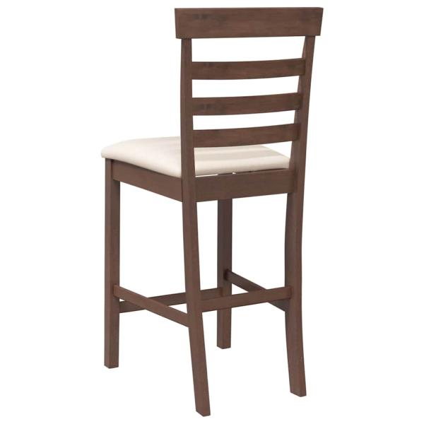 Barhocker mit Kissen 2 Stk. Braun Massivholz Gummibaum