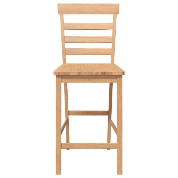 Barhocker 2 Stk. Natur Massivholz Gummibaum
