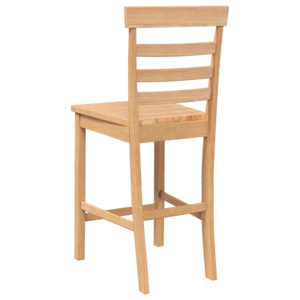 Barhocker 2 Stk. Natur Massivholz Gummibaum