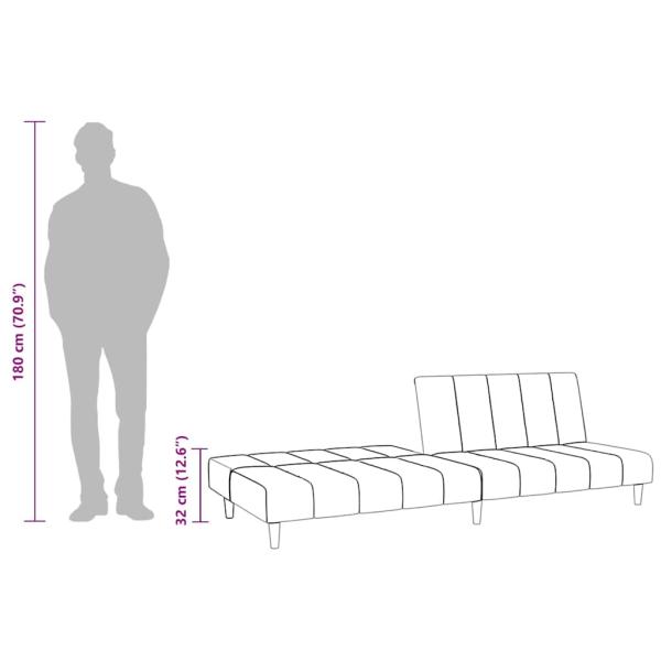 Schlafsofa 2-Sitzer Hellgrün Samt