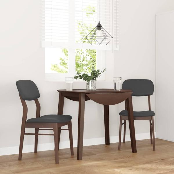 ARDEBO.de - Esszimmerstühle mit Kissen 2 Stk. Braun Massivholz Gummibaum