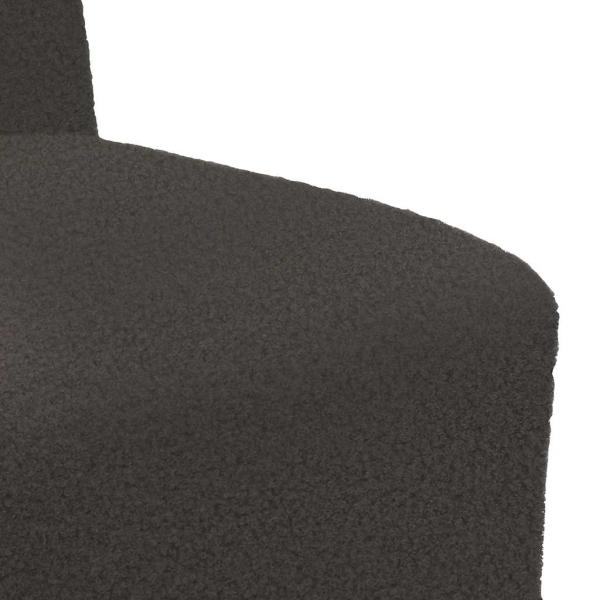 Sessel Dunkelgrau 55 cm Stoff in Lammwolloptik