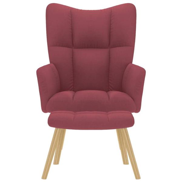 Relaxsessel mit Hocker Weinrot Stoff