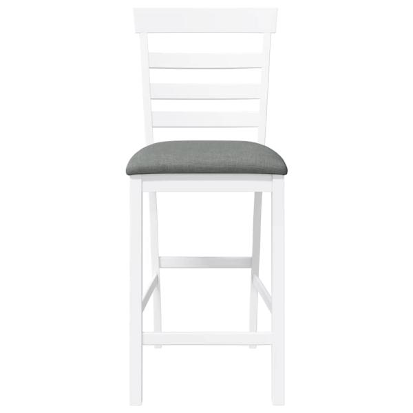 Barhocker mit Kissen 2 Stk. Weiß Massivholz Gummibaum