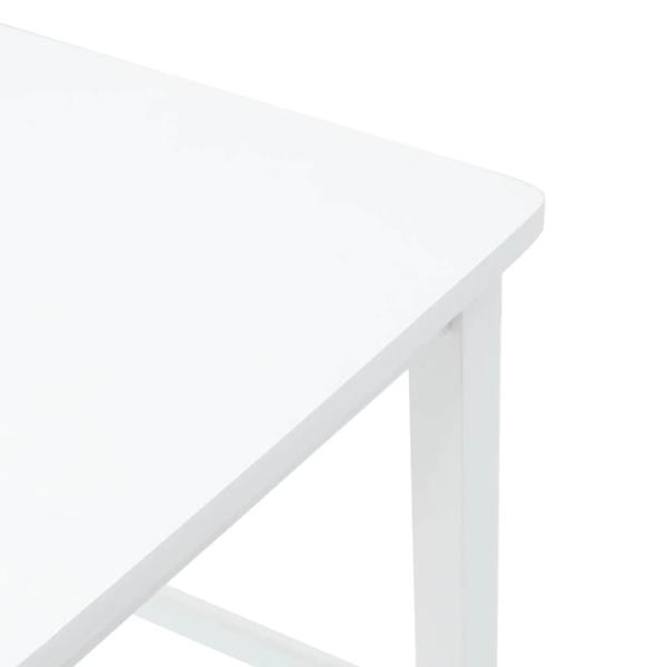 Barhocker 2 Stk. Weiß Massivholz Gummibaum