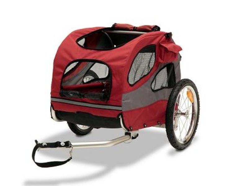 ARDEBO.de PetSafe Happy Ride Aluminium-Fahrradanhänger rot/grau