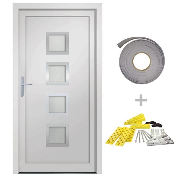 Haustür Weiß 98x208 cm PVC