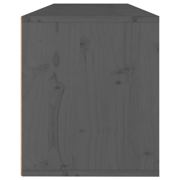 Wandschrank Grau 100x30x35 cm Massivholz Kiefer