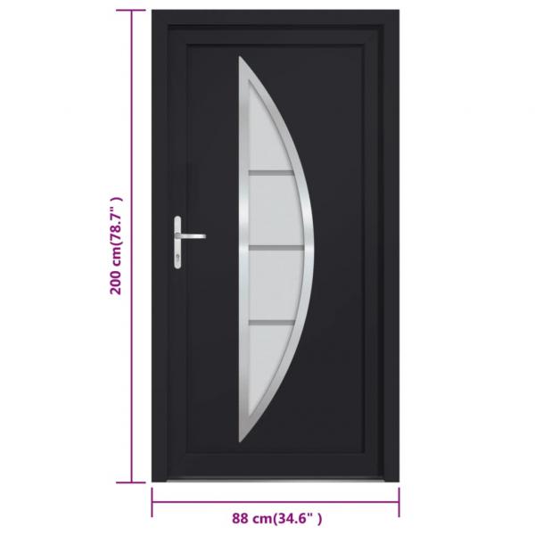 Haustür Anthrazit 88x200 cm PVC