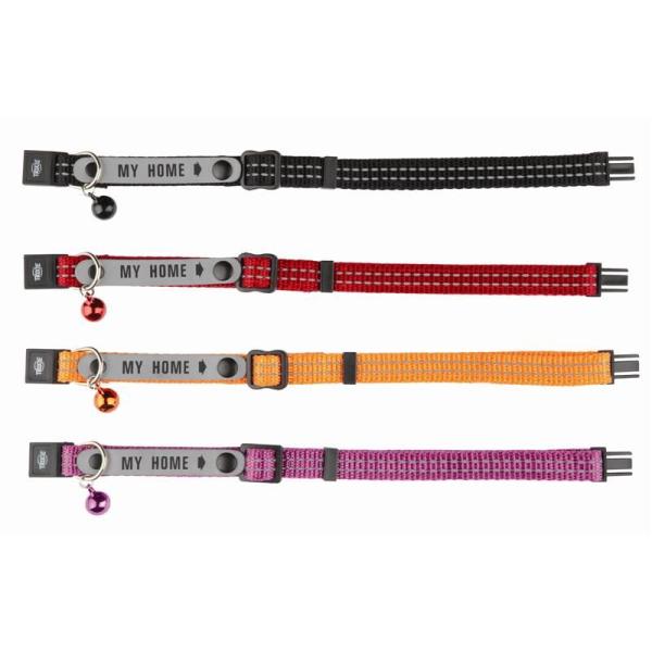 ARDEBO.de Trixie Katzenhalsband mit Adresslasche, reflekt., Nylon
