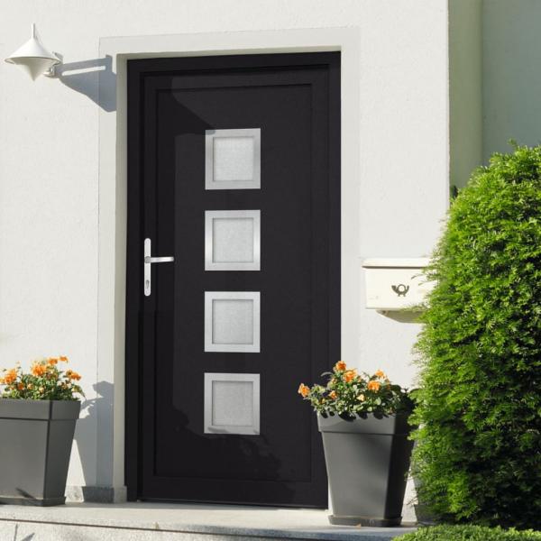 ARDEBO.de - Haustür Anthrazit 108x208 cm PVC