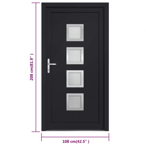 Haustür Anthrazit 108x208 cm PVC