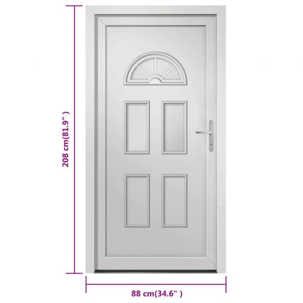 Haustür Weiß 88x208 cm PVC