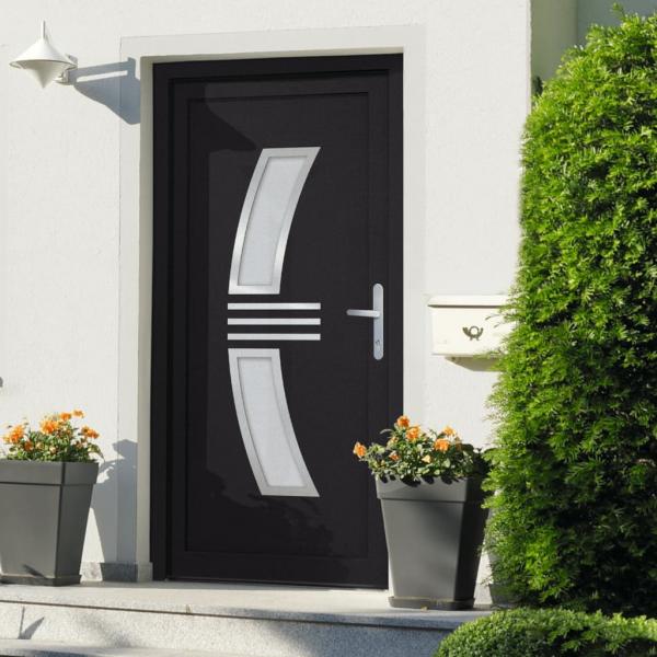 ARDEBO.de - Haustür Anthrazit 98x208 cm PVC
