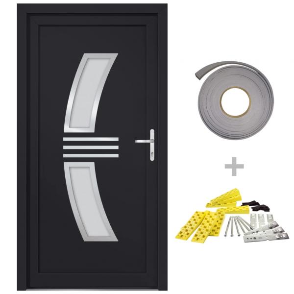 Haustür Anthrazit 98x208 cm PVC