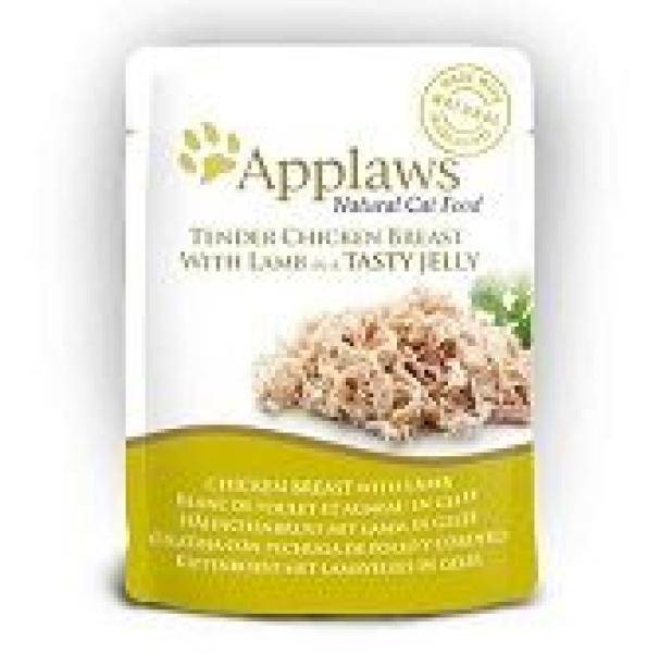 ARDEBO.de Applaws Cat Nassfutter Frischebeutel Huhn & Lamm in Gelee 70g