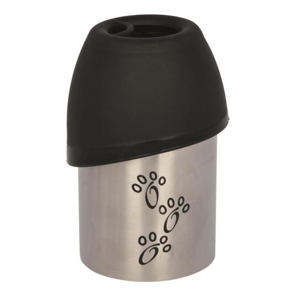 ARDEBO.de Trixie Reisetrinkflasche Edelstahl mit Kunststofftrinknapf 300 ml