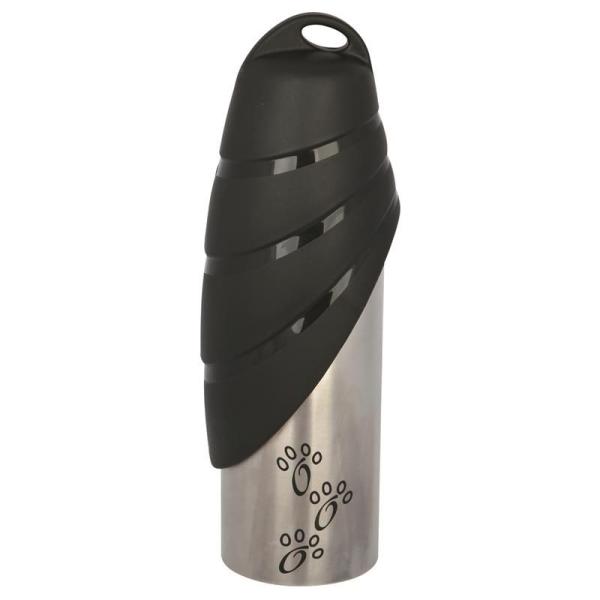 ARDEBO.de Trixie Reisetrinkflasche Edelstahl mit Kunststofftrinknapf 750 ml