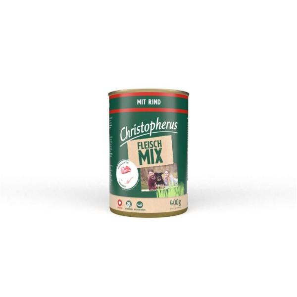 ARDEBO.de Christopherus Dose Fleischmix mit Rind 400g