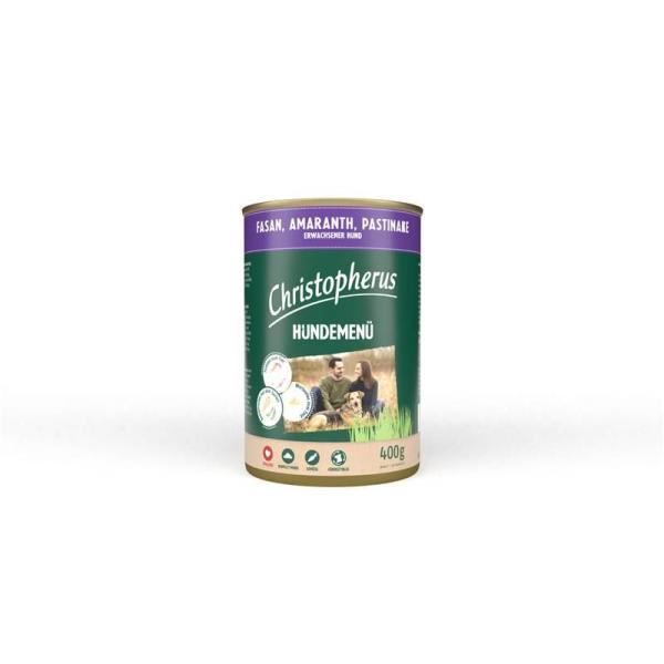 ARDEBO.de Christopherus Dose Menue Adult mit Fasan, Amaranth, Pastinake 400g