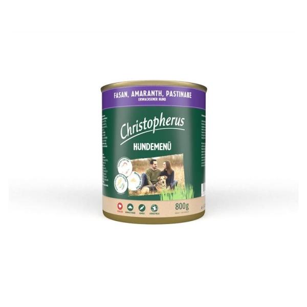 ARDEBO.de Christopherus Dose Menue Adult mit Fasan, Amaranth, Pastinake 800g