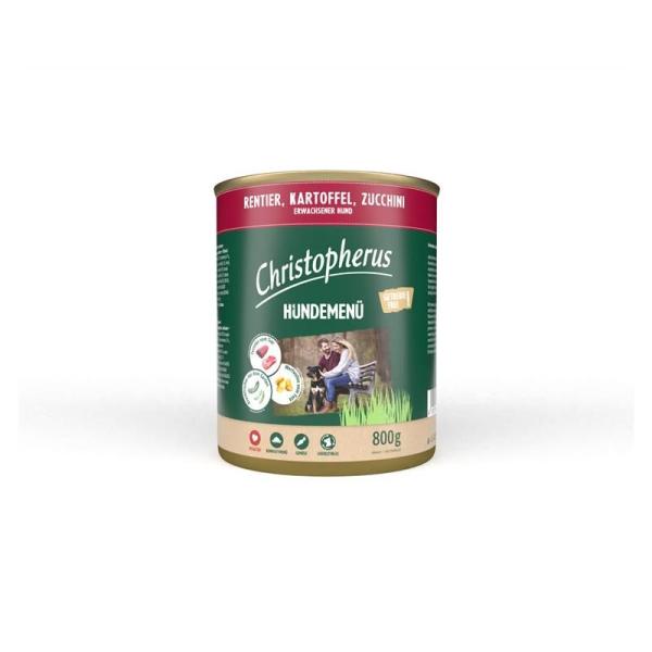 ARDEBO.de Christopherus Dose Menue Adult mit Rentier, Kartoffel, Zuccini 800g