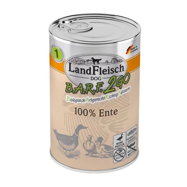 ARDEBO.de LandFleisch B.A.R.F.2GO 100% von der Ente 400g