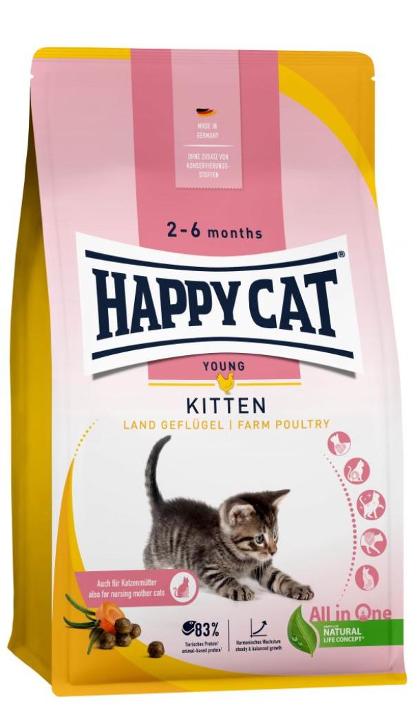 ARDEBO.de Happy Cat Young Kitten Land Geflügel 300g