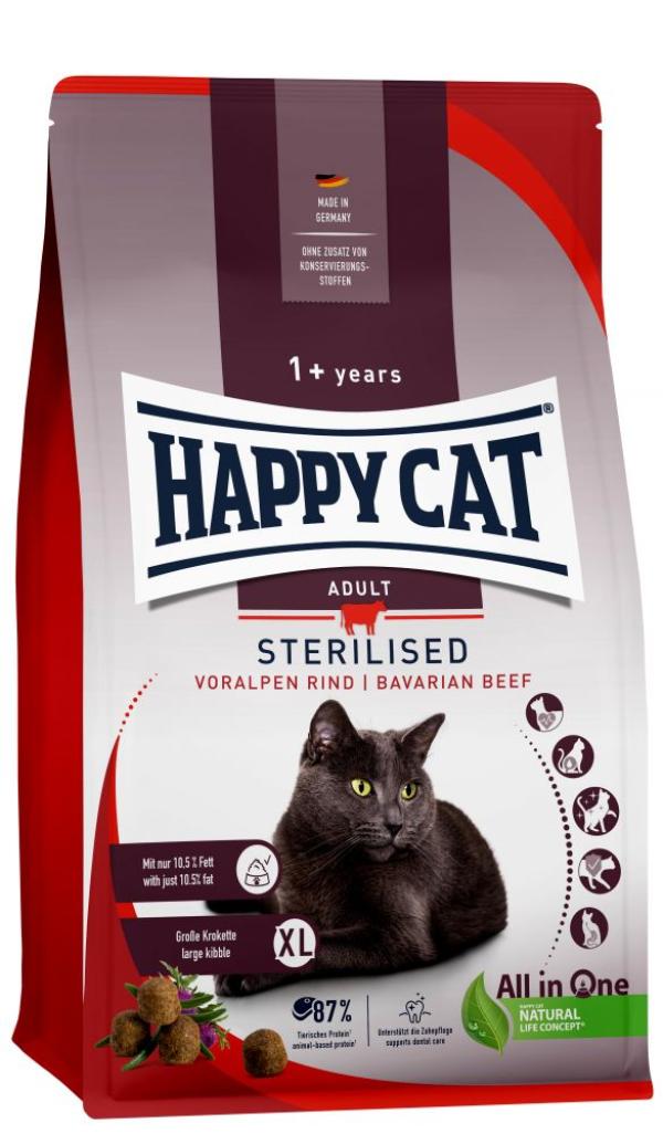 ARDEBO.de Happy Cat Sterilised Adult Voralpen Rind 4kg