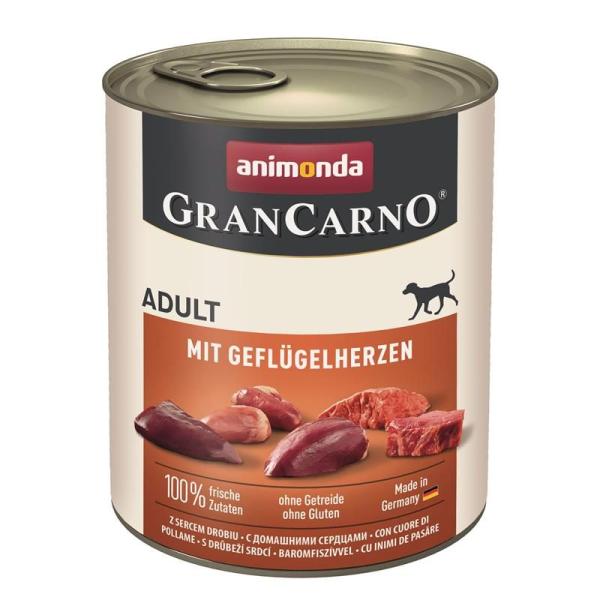 ARDEBO.de Animonda Dog GranCarno Adult mit Geflügelherzen 800g