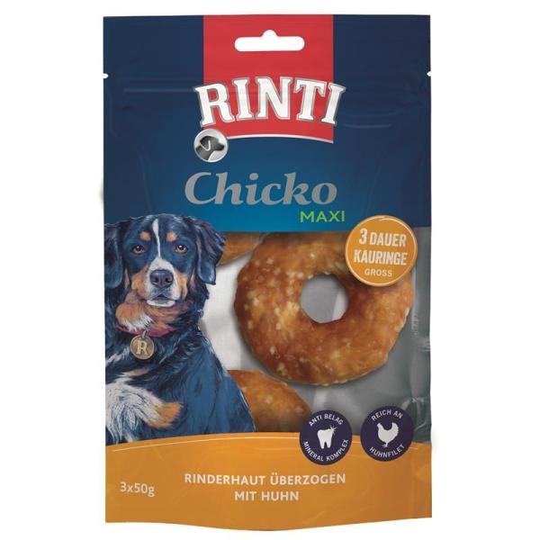 ARDEBO.de Rinti Chicko Dauer-Kauringe maxi mit Huhn 3 x 50 g