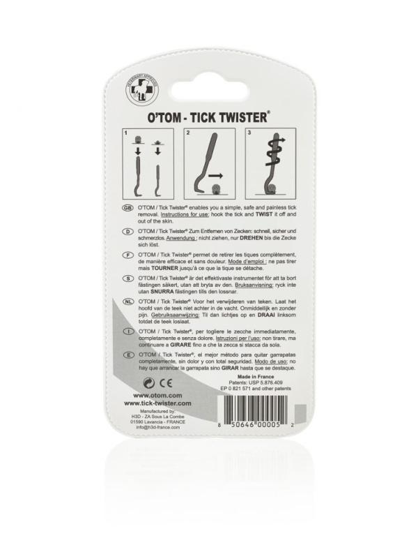 Tick Twister by OTom Zeckenhaken 2 Stück Farbe orange in Blisterverpackung