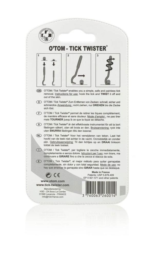 Tick Twister by OTom Zeckenhaken 2 Stück Farbe grün in Blisterverpackung