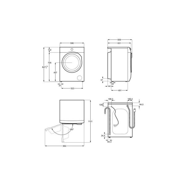 AEG LR7A70690 9kg Frontlader Waschmaschine, 60 cm breit, 1600U/Min, Kindersicherung, Nachlegefunktion, Aqua Control, ProSteam, Mengenautomatik, weiß
