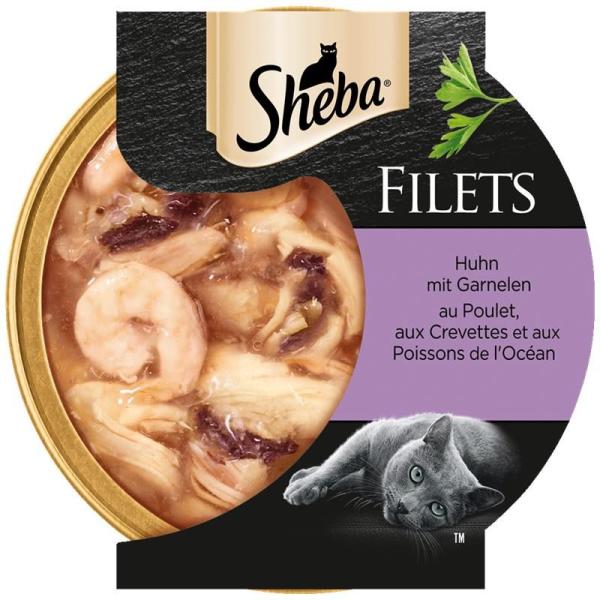 ARDEBO.de Sheba Schale Filets Huhn mit Garnelen 60g