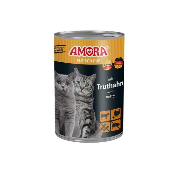 ARDEBO.de AMORA Cat Fleisch Pur Truthahn 400g