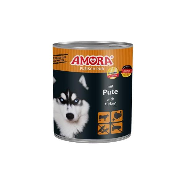ARDEBO.de AMORA Dog Fleisch Pur Pute 800g