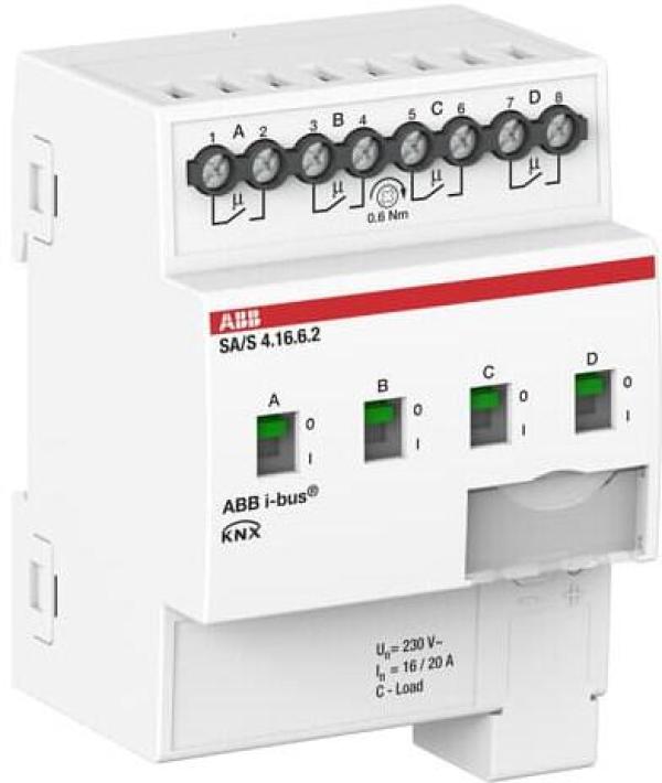 ARDEBO.de ABB SA/S4.16.6.2 Schaltaktor, 4fach, 16A, C-Last (2CDG110270R0011)