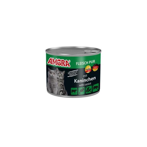 ARDEBO.de AMORA Cat Fleisch Pur mit Kaninchen 200g