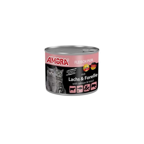 ARDEBO.de AMORA Cat Fleisch Pur mit Lachs & Forelle 200g