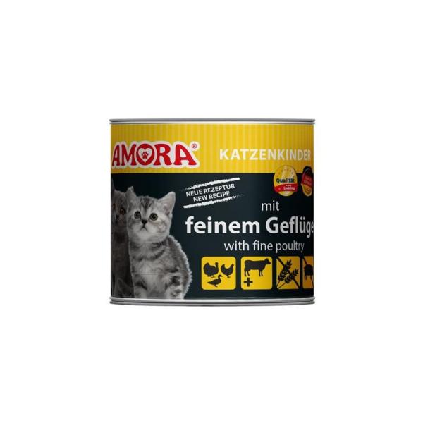 ARDEBO.de AMORA Cat Fleisch Pur Kitten mit feinem Geflügel 200g