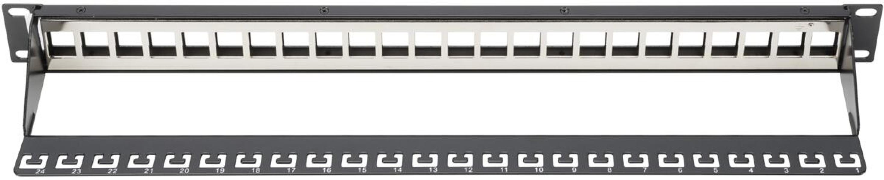 Assmann DN-91411 DIGITUS Modulares Patch Panel, 24-Port, Stahl, schwarz (DN-91411)