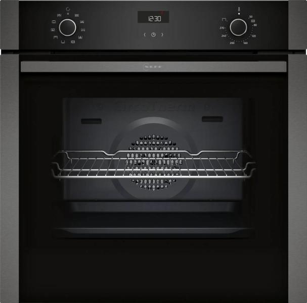 ARDEBO.de Neff B1ACE2AG3 N50 A+ Einbaubackofen, 59,4 cm breit, 71 L, Kindersicherung, Pizzafunktion, Schnellaufheizen, 7 Heizarten, Graphite-Grey