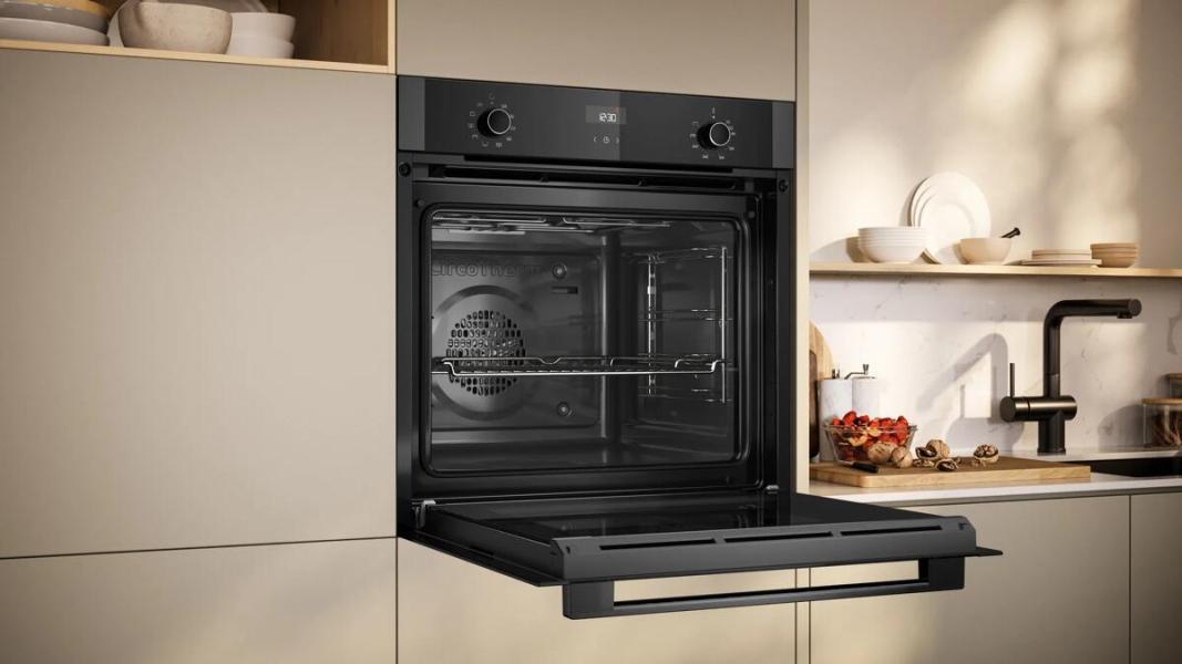 Neff B1ACE2AG3 N50 A+ Einbaubackofen, 59,4 cm breit, 71 L, Kindersicherung, Pizzafunktion, Schnellaufheizen, 7 Heizarten, Graphite-Grey