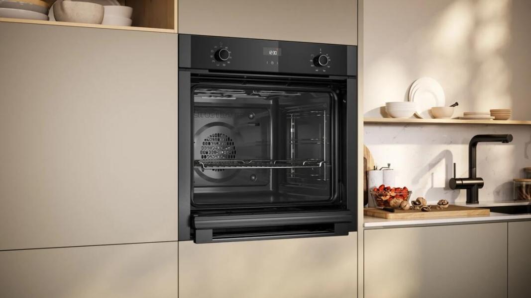 Neff B3ACE2AG3 N50 A+ Einbaubackofen, 59,4 cm breit, 71 L, 7 Heizarten, Drehwähler, Grillfunktion, Kindersicherung, Hide Tür, Graphite-Grey