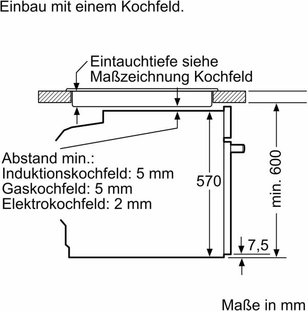 Neff B3ACE2AG3 N50 A+ Einbaubackofen, 59,4 cm breit, 71 L, 7 Heizarten, Drehwähler, Grillfunktion, Kindersicherung, Hide Tür, Graphite-Grey